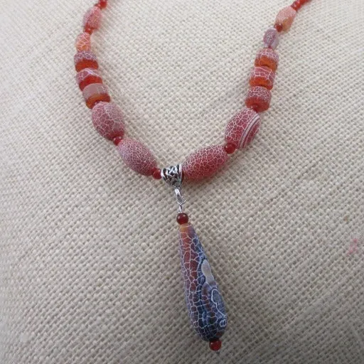 Red Orange  Gemstone Agate Neck Wear