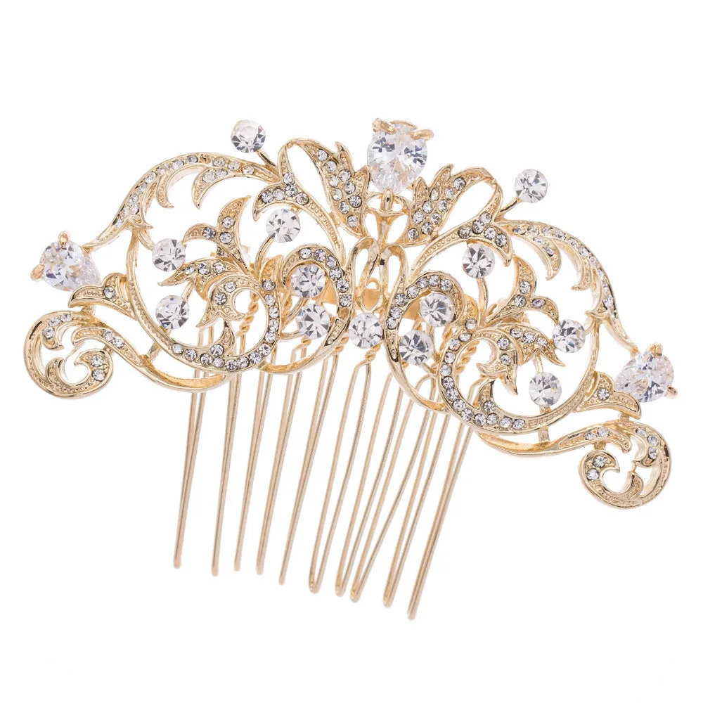 Rhinestone Crystal Drop Zircon Bridal Wedding Hair Side Comb  Wedding Hair CO2253R