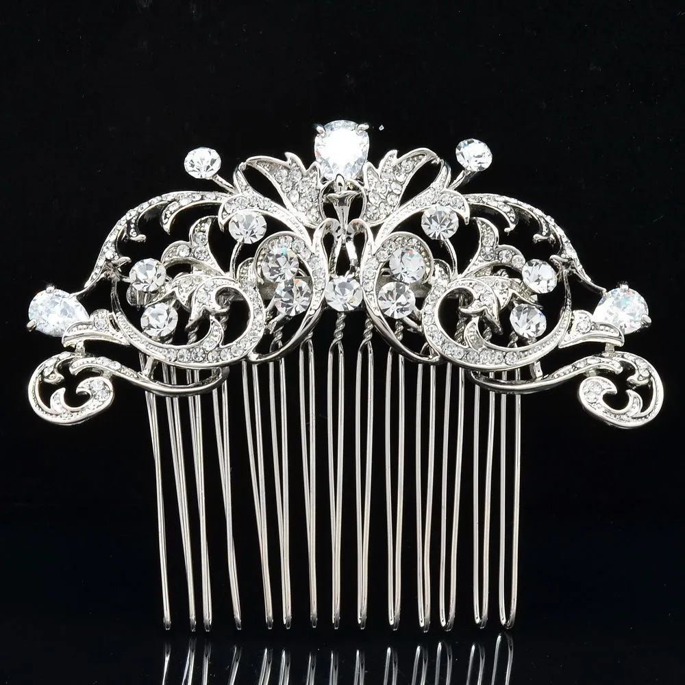 Rhinestone Crystal Drop Zircon Bridal Wedding Hair Side Comb  Wedding Hair CO2253R