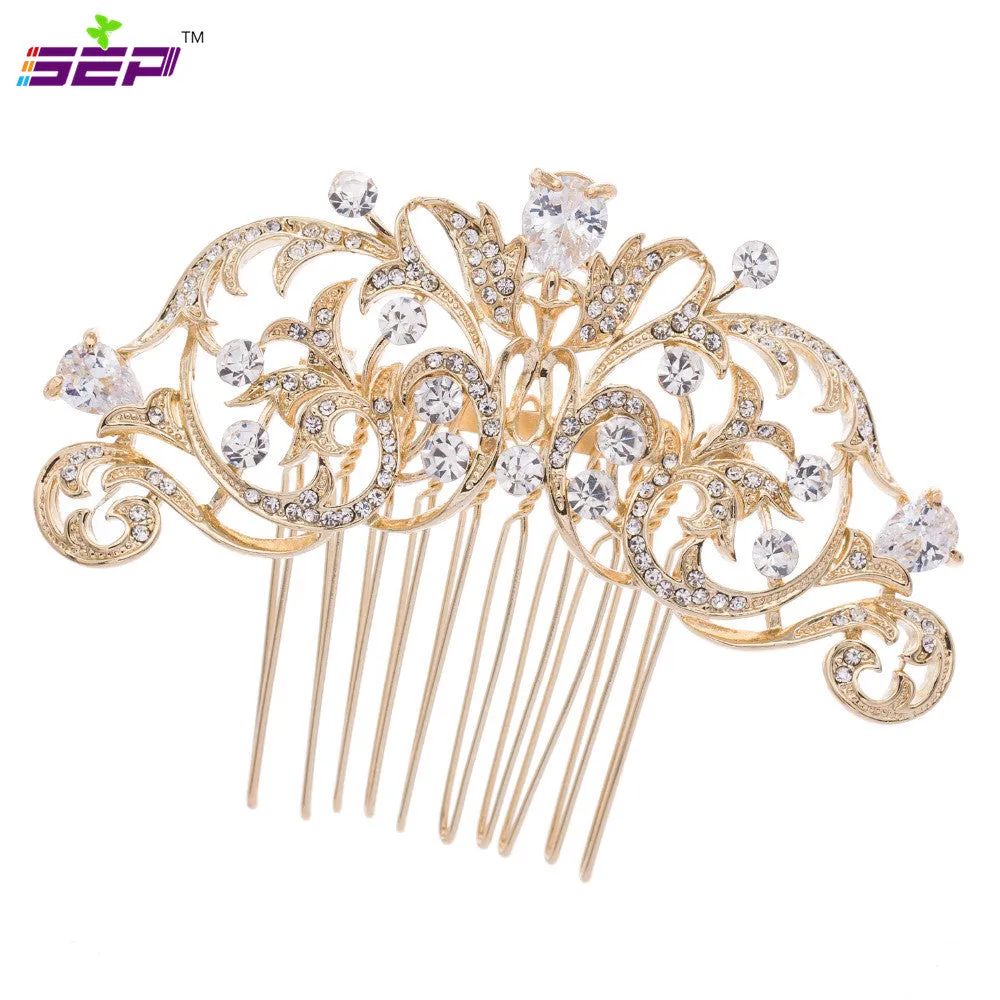 Rhinestone Crystal Drop Zircon Bridal Wedding Hair Side Comb  Wedding Hair CO2253R