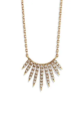 Rising Diamond Sunbeams Yellow Gold Necklace