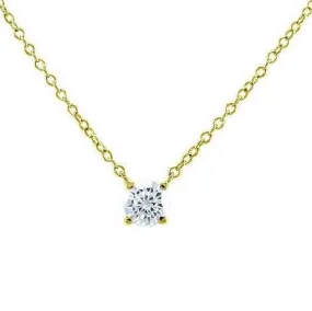 Ritz Round CZ Gold Pendant | 5mm