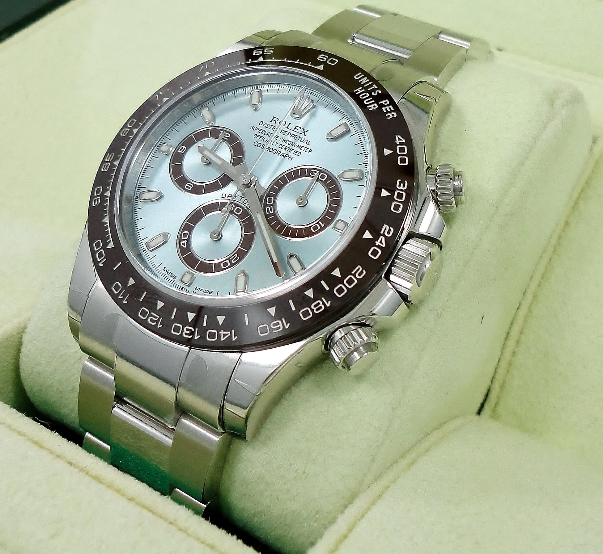 Rolex Daytona 116506 Platinum Oyster Perpetual Cosmograph ICE Blue UNWORN WITH STICKERS !