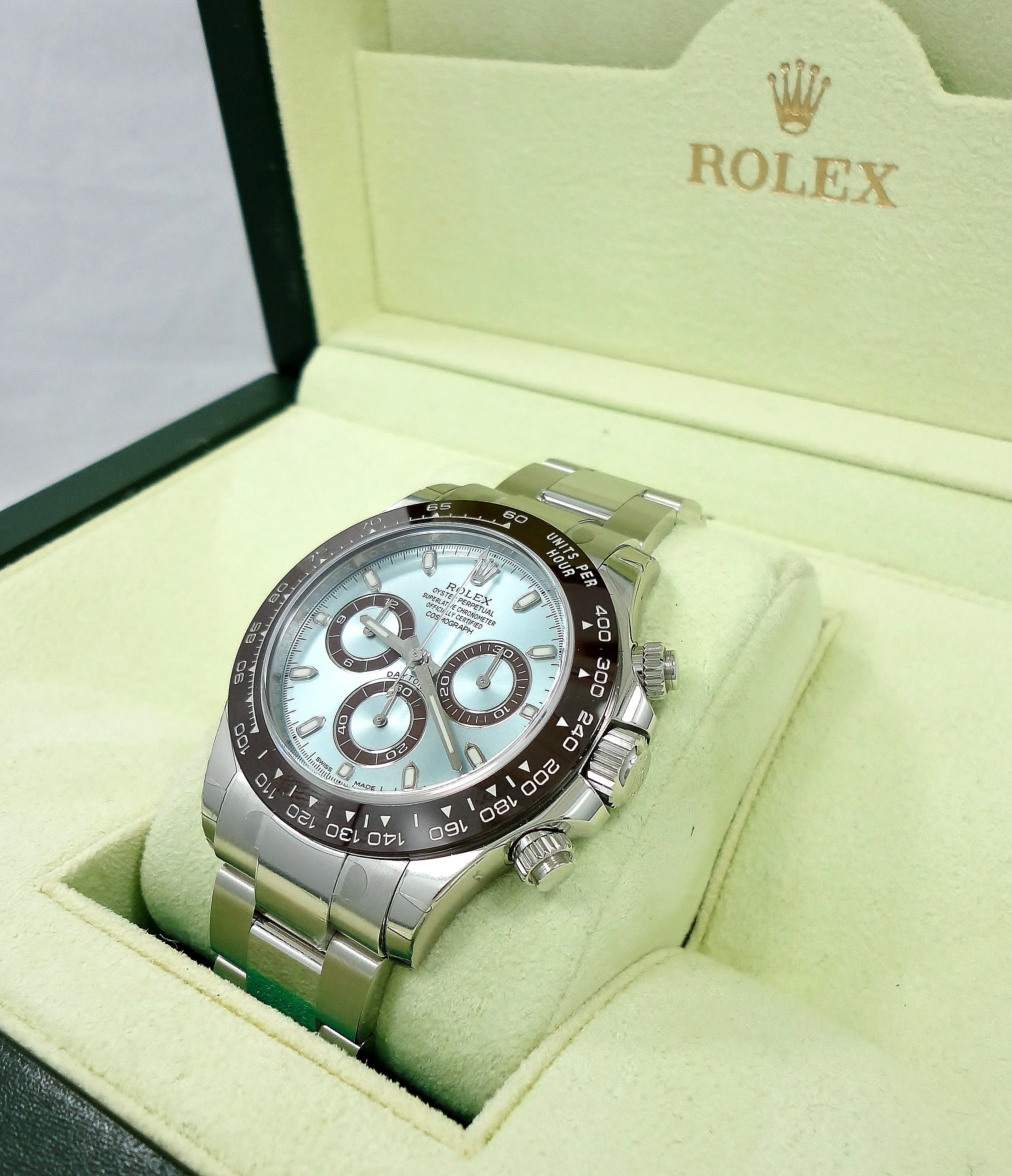 Rolex Daytona 116506 Platinum Oyster Perpetual Cosmograph ICE Blue UNWORN WITH STICKERS !