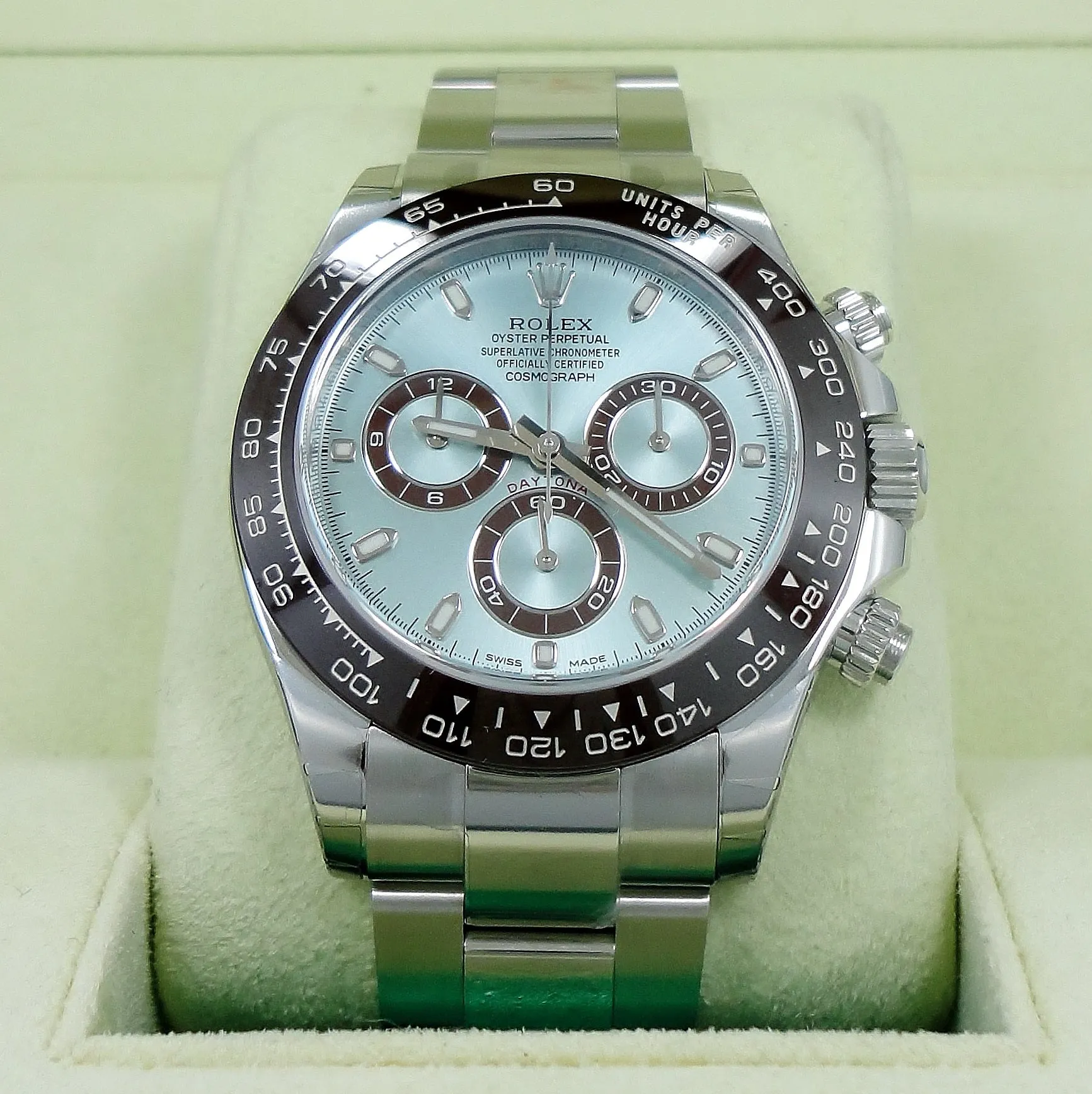 Rolex Daytona 116506 Platinum Oyster Perpetual Cosmograph ICE Blue UNWORN WITH STICKERS !