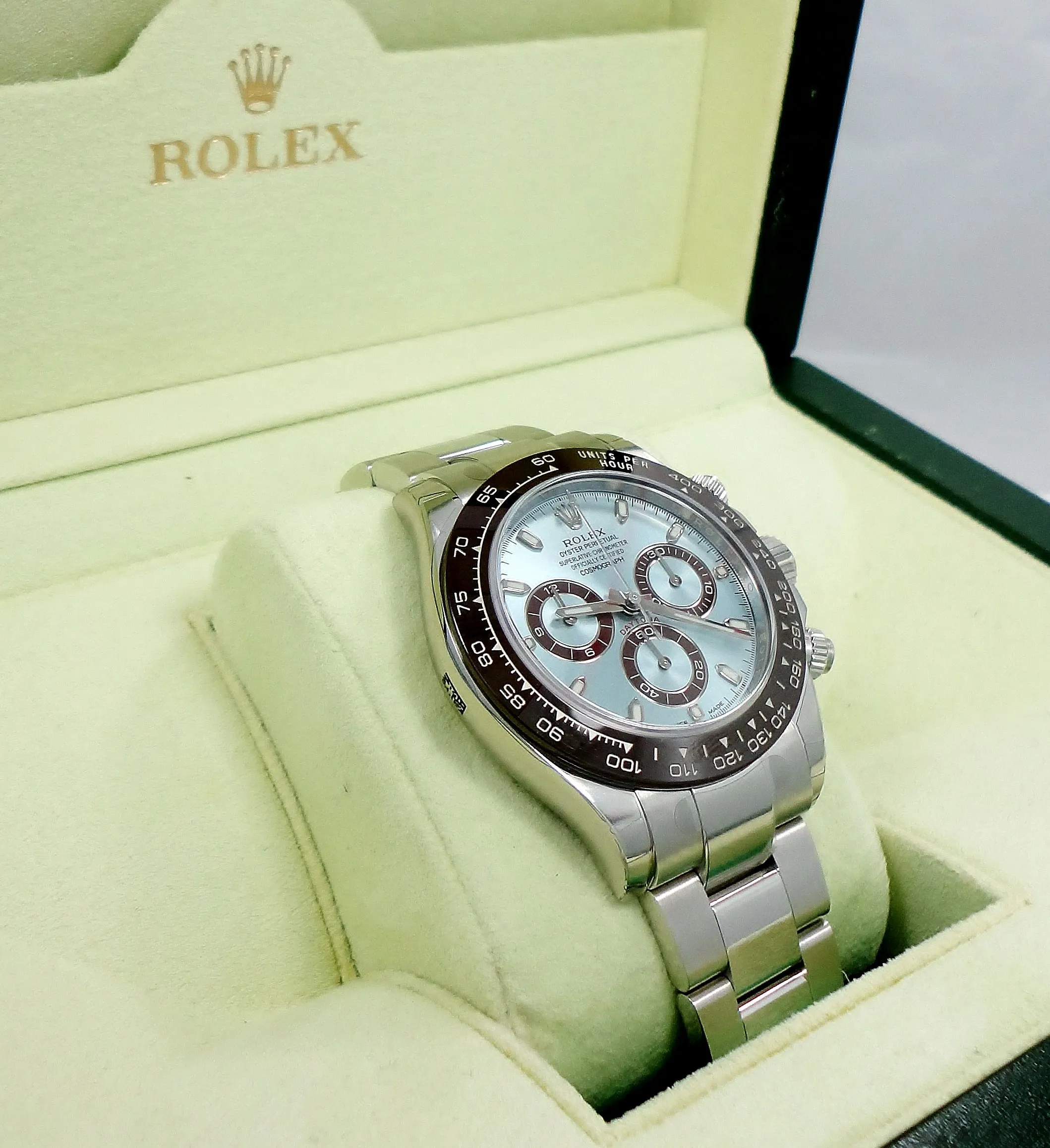 Rolex Daytona 116506 Platinum Oyster Perpetual Cosmograph ICE Blue UNWORN WITH STICKERS !