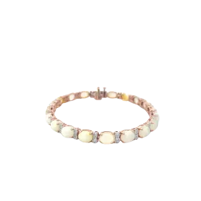 Rose Gold Diamond Opal Bracelet