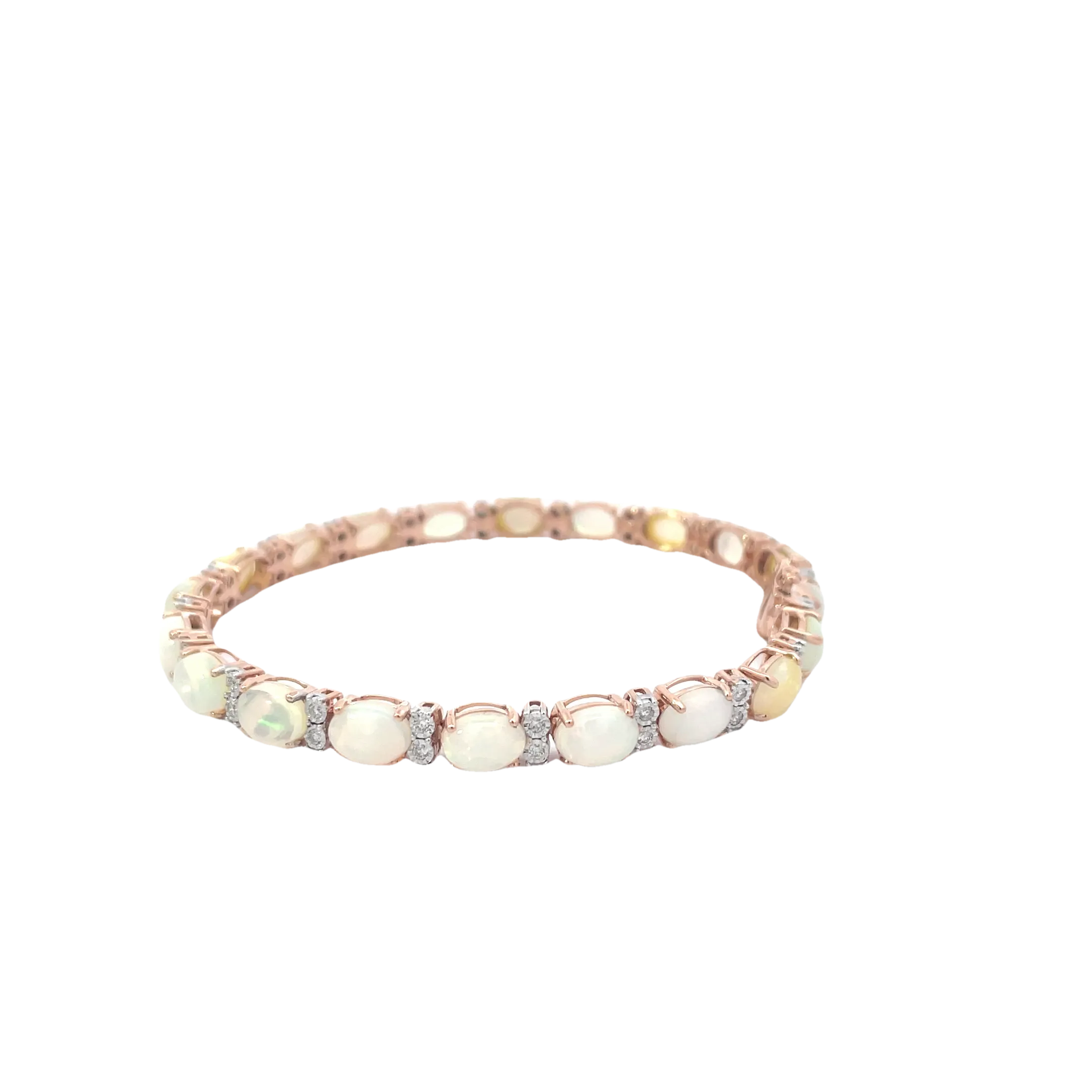 Rose Gold Diamond Opal Bracelet