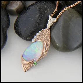 Rose Gold Opal Pendant