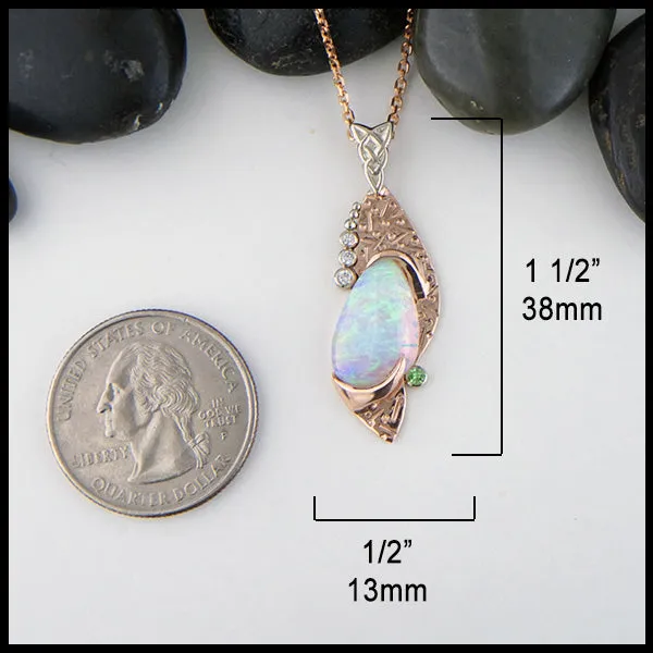 Rose Gold Opal Pendant