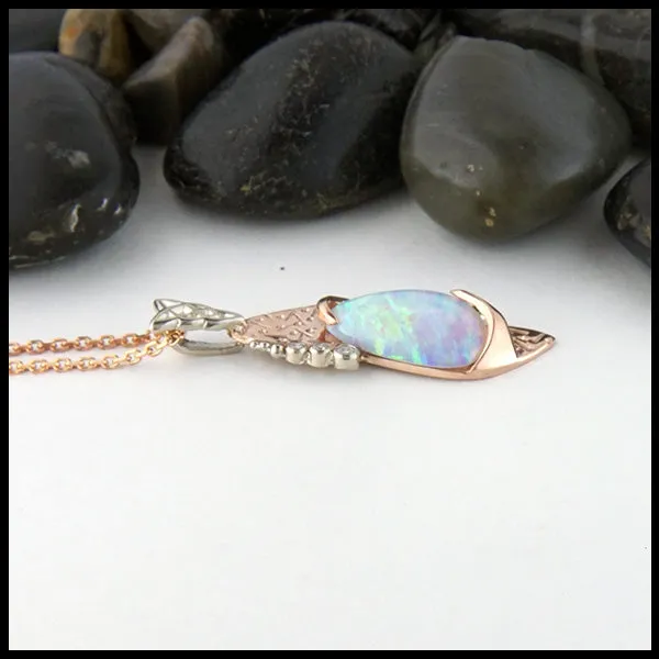 Rose Gold Opal Pendant