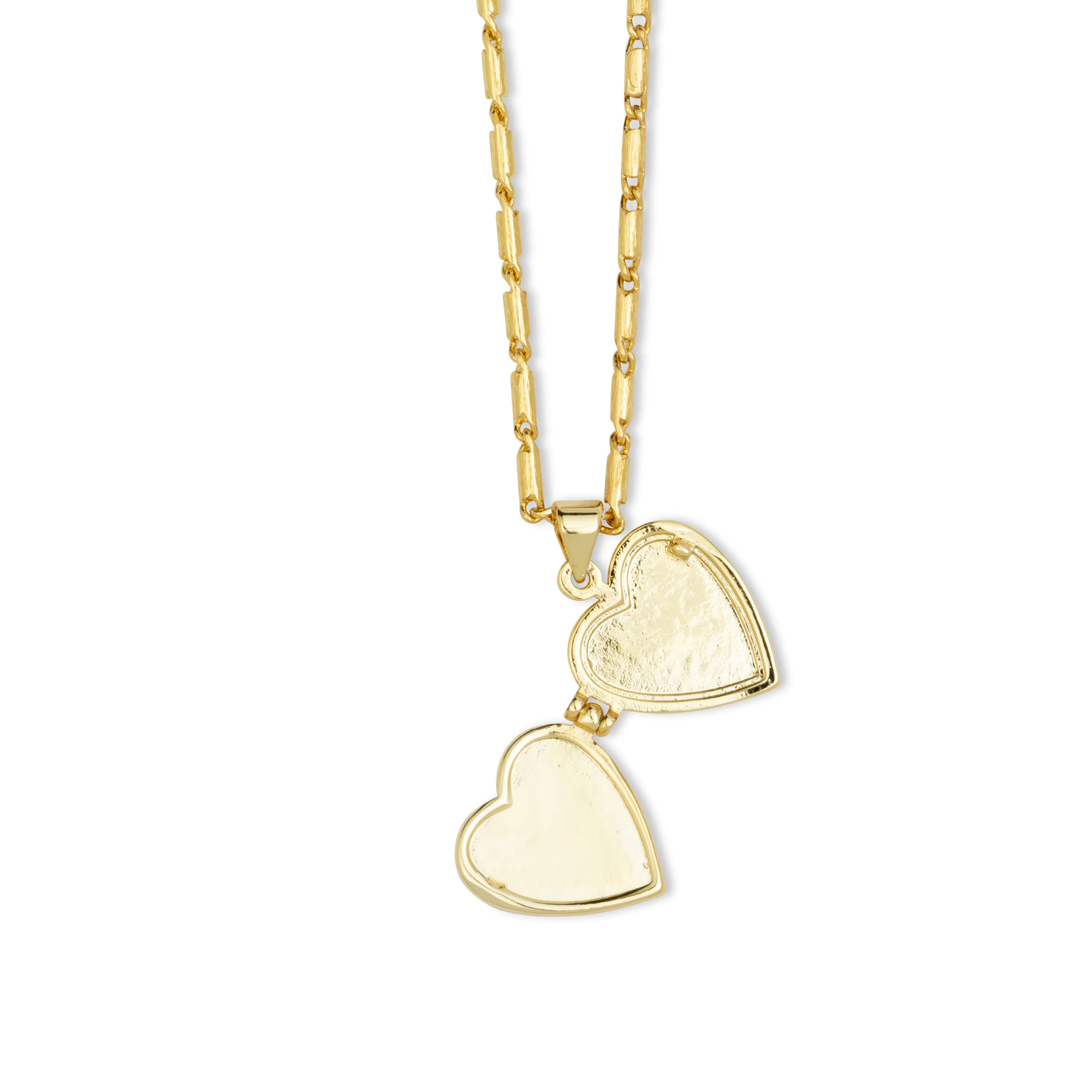 Roxy Heart Locket Necklace White