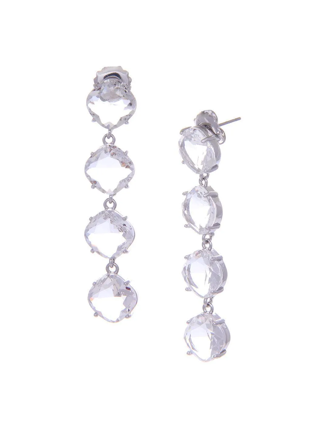 Sai Dhanshika In Embellish Long Earrings Silver