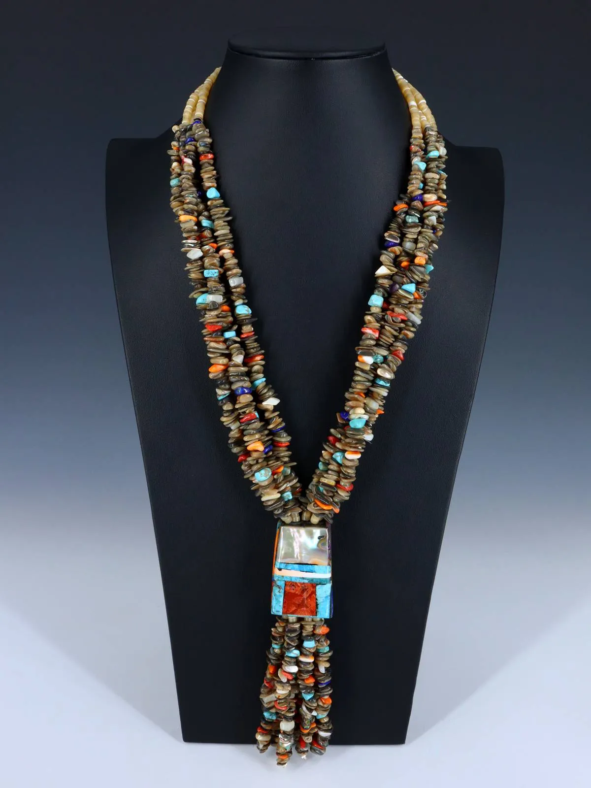 Santo Domingo Four Strand Abalone Jocla Necklace Set