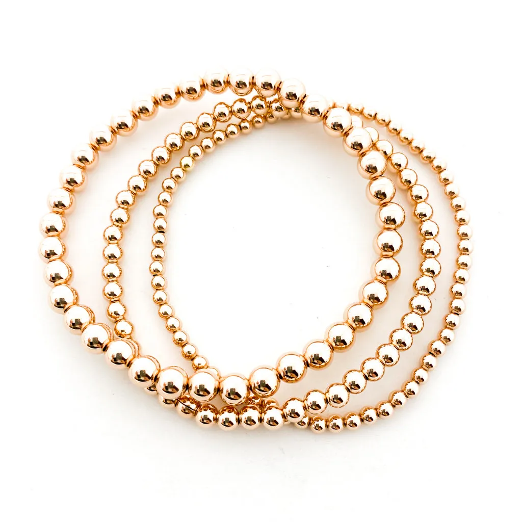 Scarlett Grace Beaded Bracelet Set | Rose Gold