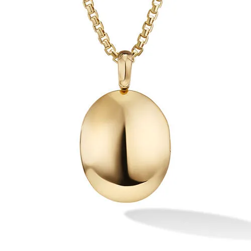 Sculpted Cable Locket in 18K Yellow Gold, 32mm