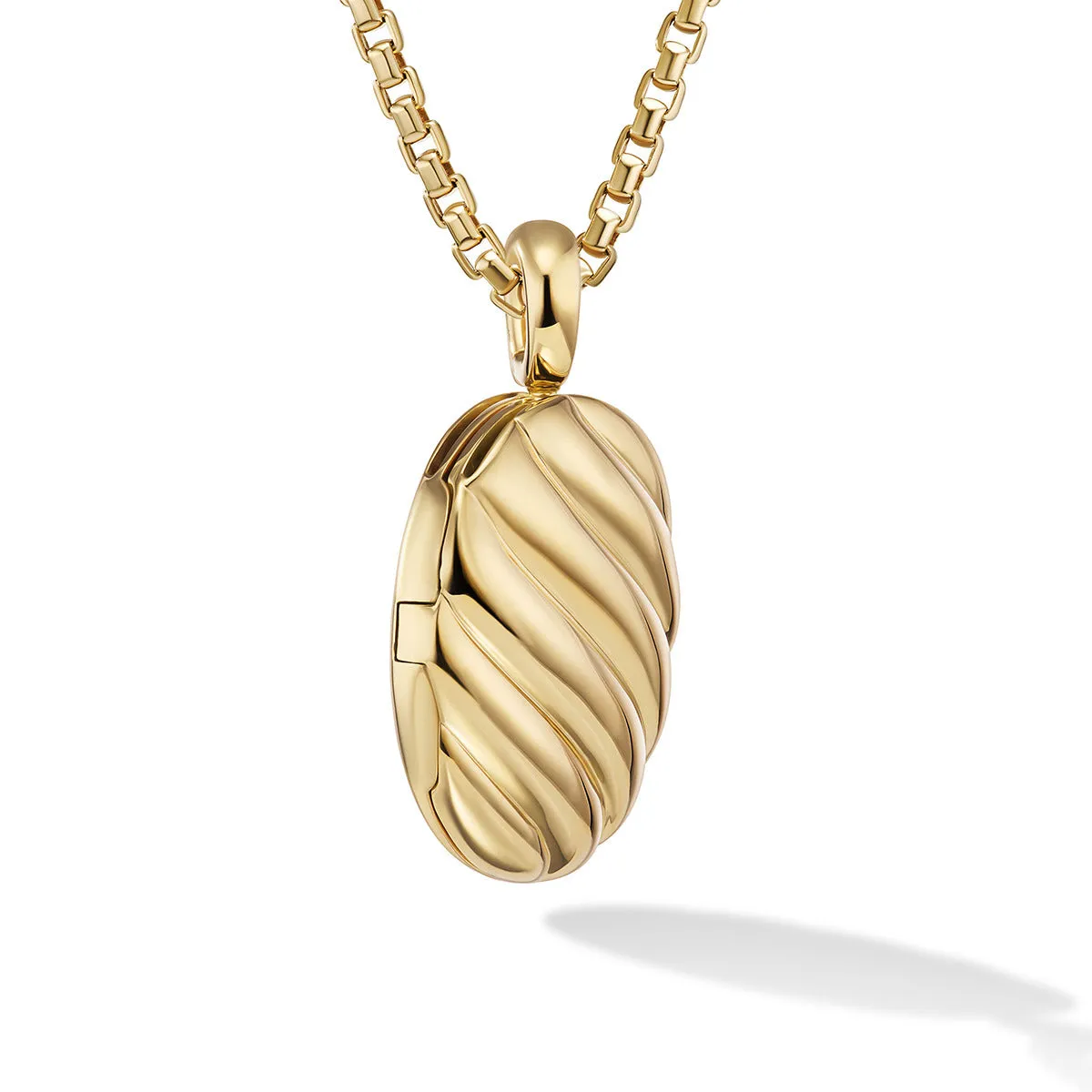 Sculpted Cable Locket in 18K Yellow Gold