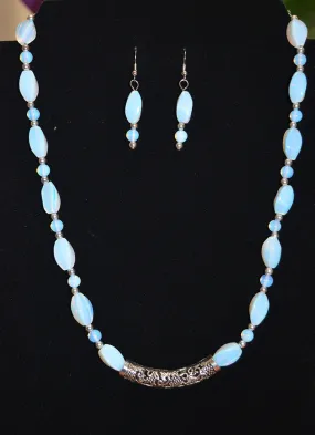 Sea Opal Necklace and Earrings Set