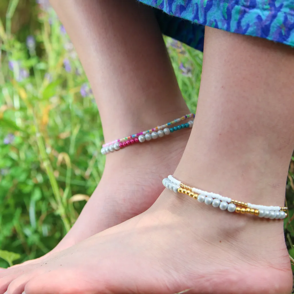 Seedbead Anklet Set