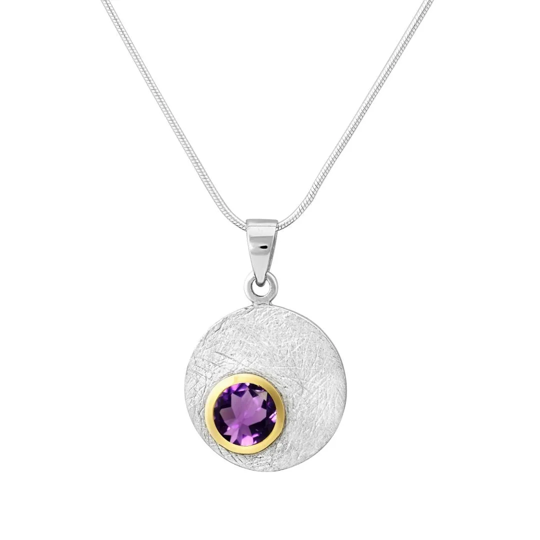 Selene Necklace Silver - Small in various gemstones