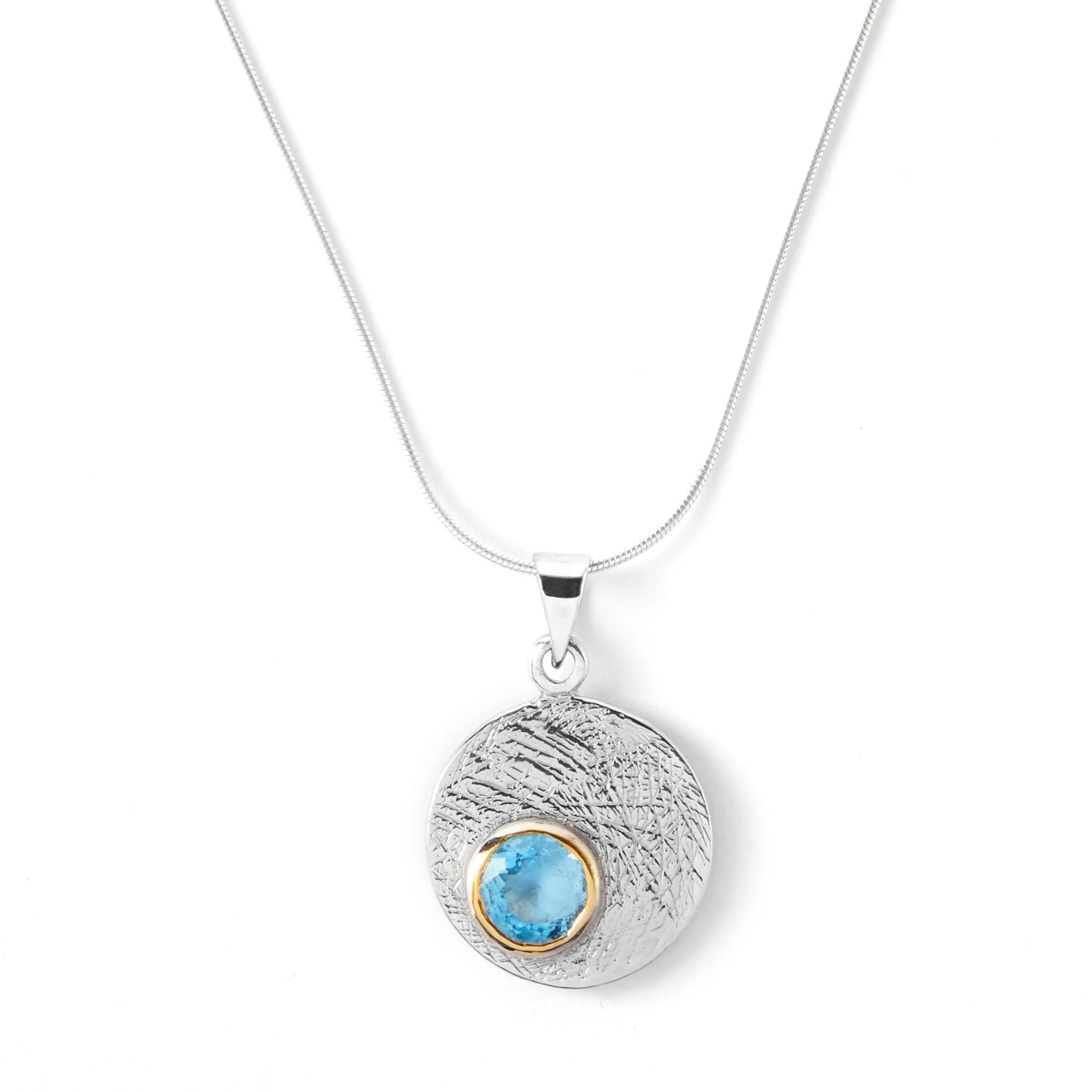 Selene Necklace Silver - Small in various gemstones