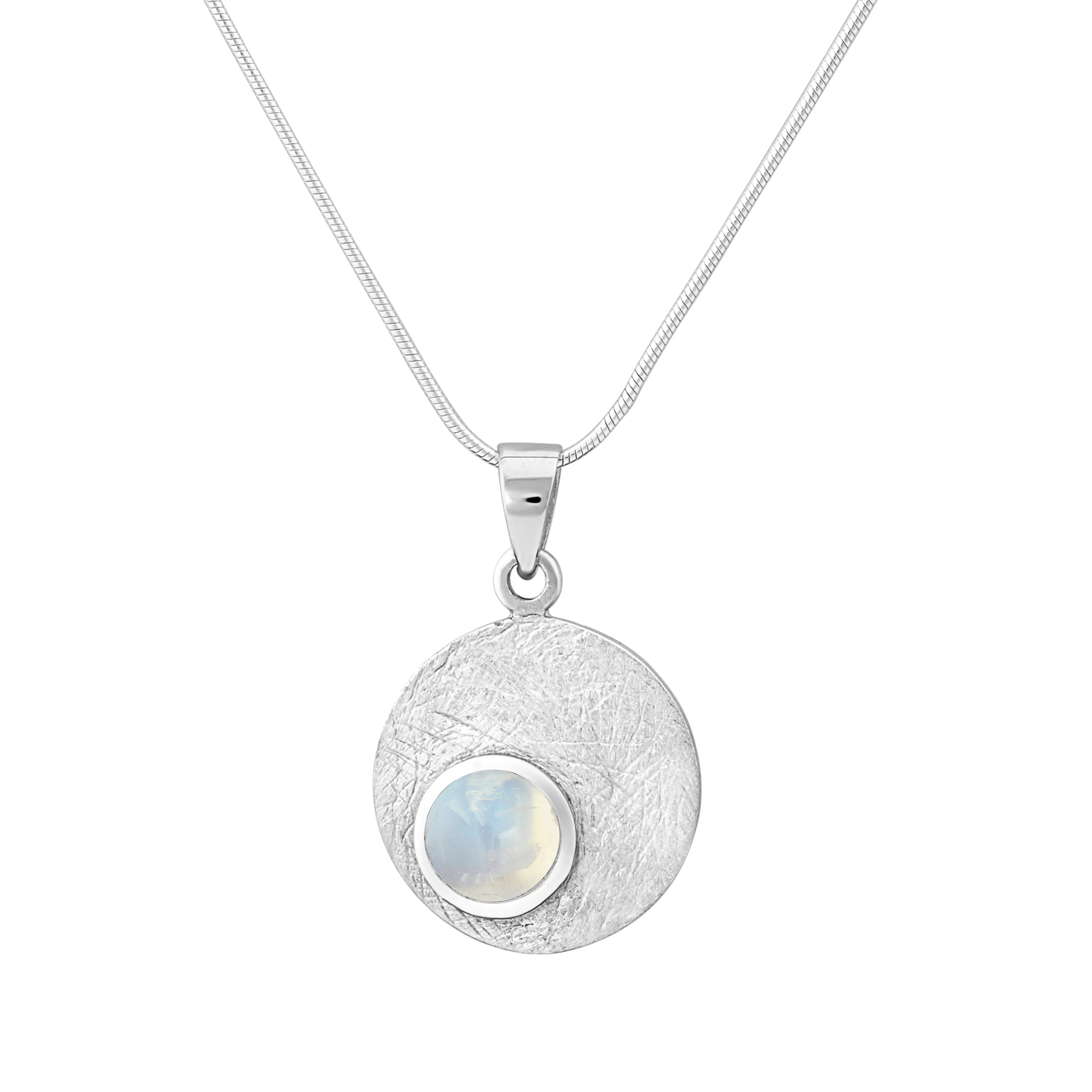 Selene Necklace Silver - Small in various gemstones