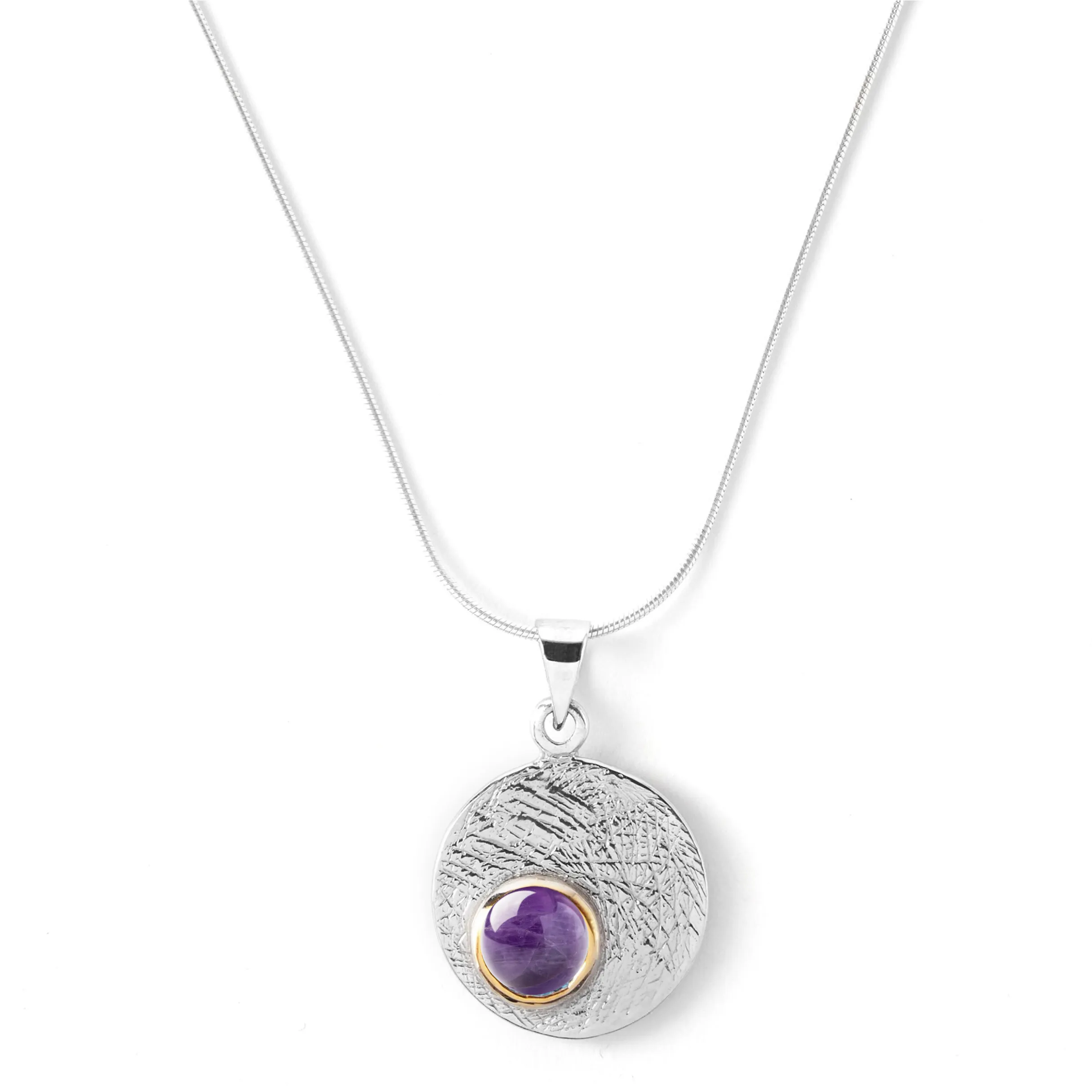 Selene Necklace Silver - Small in various gemstones