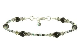 Shadow Agate Gemstone Beaded Anklet