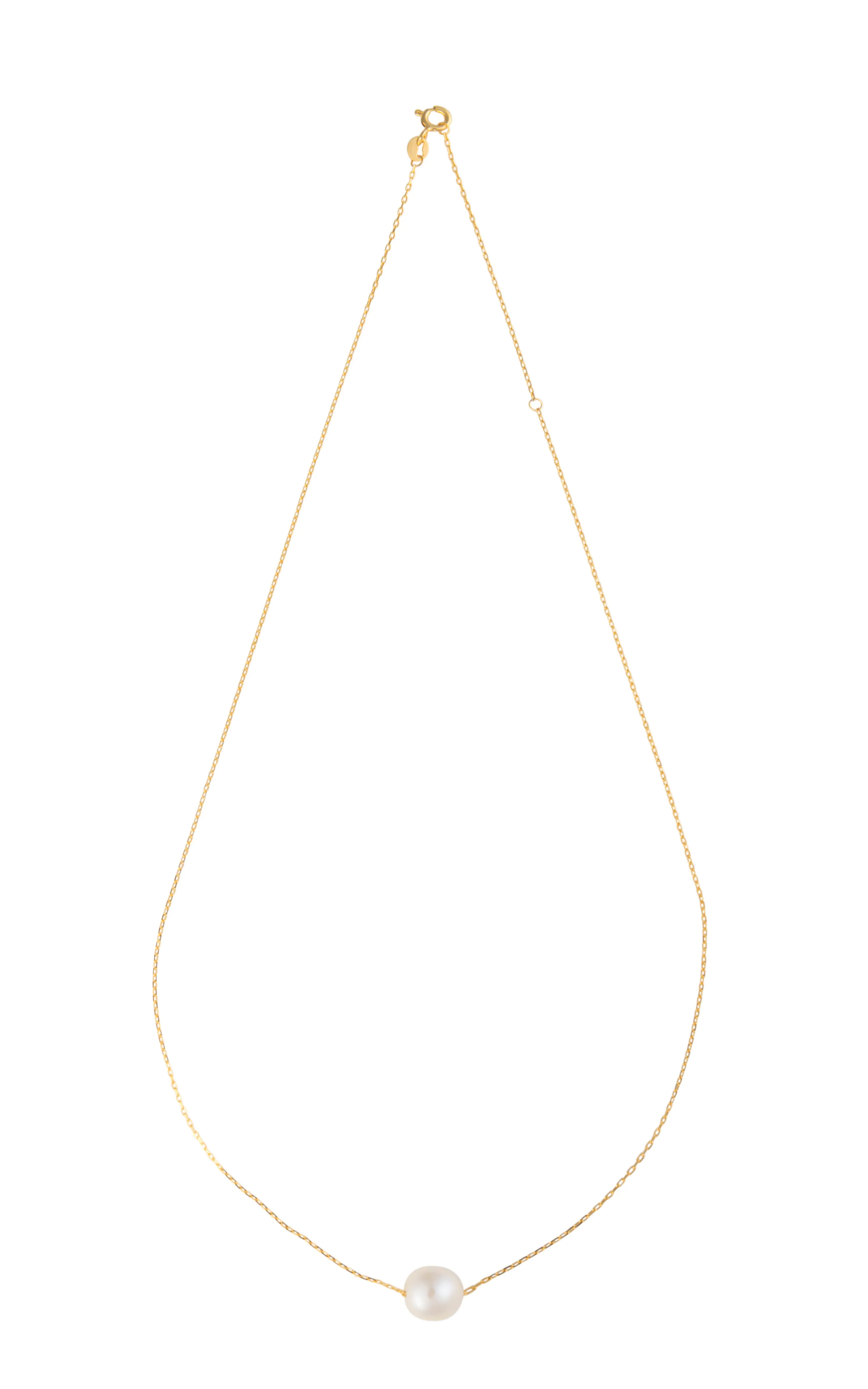 Signature floating pearl necklace - gold