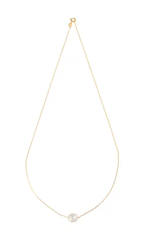 Signature floating pearl necklace - gold