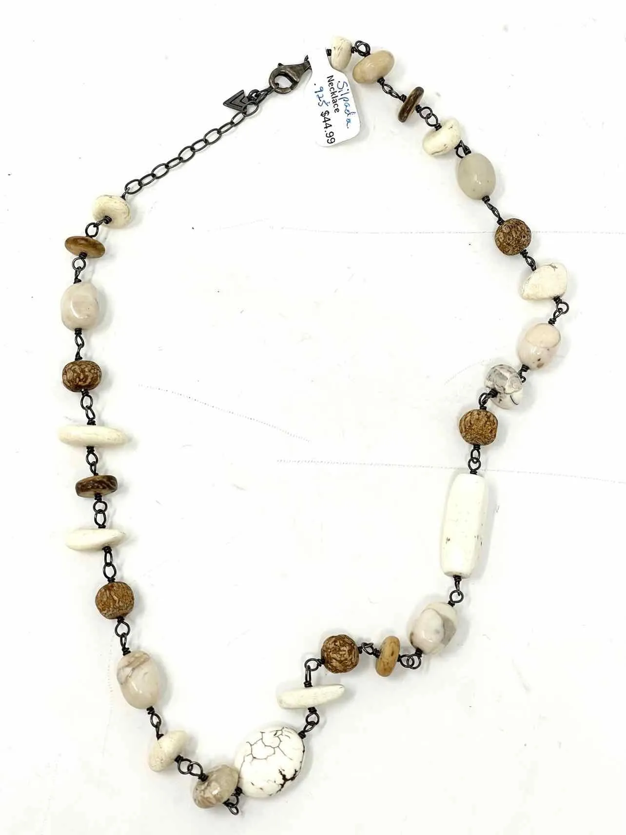 Silpada .925 Brown/White Stone Necklace