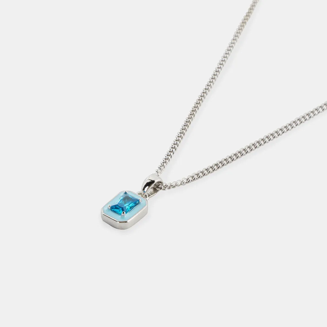 Silver Blue Blush Necklace - Limited Edition