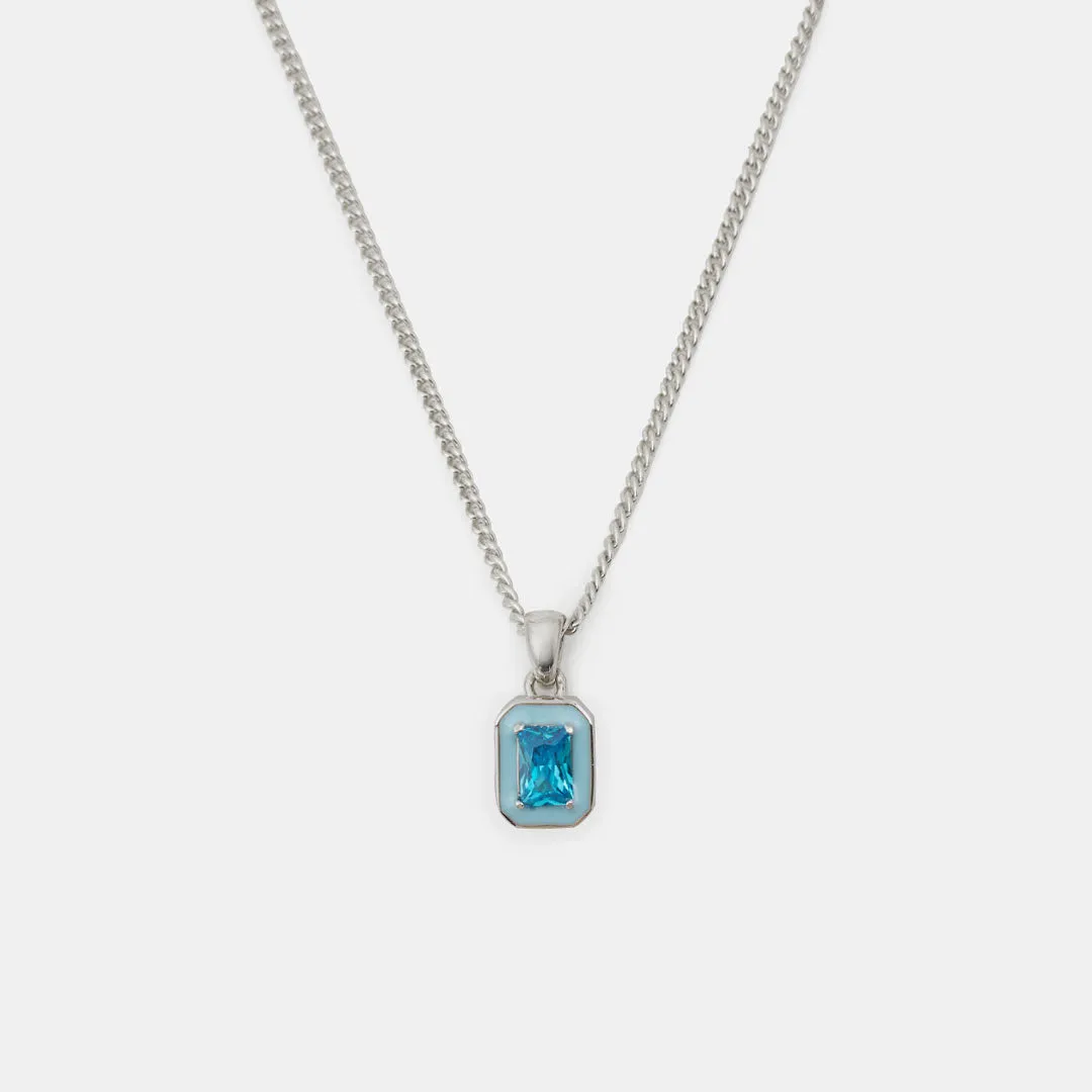 Silver Blue Blush Necklace - Limited Edition