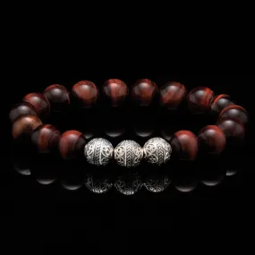 SILVER CLASSIC RED TIGER EYE BRACELET