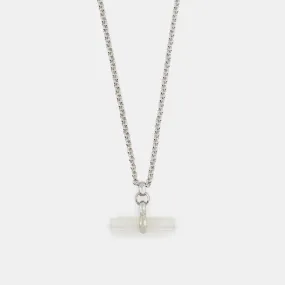 Silver Mother of Pearl T-Bar Necklace