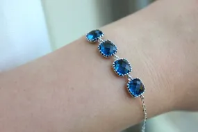 Silver Sapphire Bracelet / Bridal Bracelet