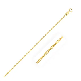 Size: 10'' - 10k Yellow Gold Singapore Anklet 1.5mm