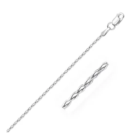 Size: 10'' - 14k White Gold Round Wheat Anklet 1.8mm