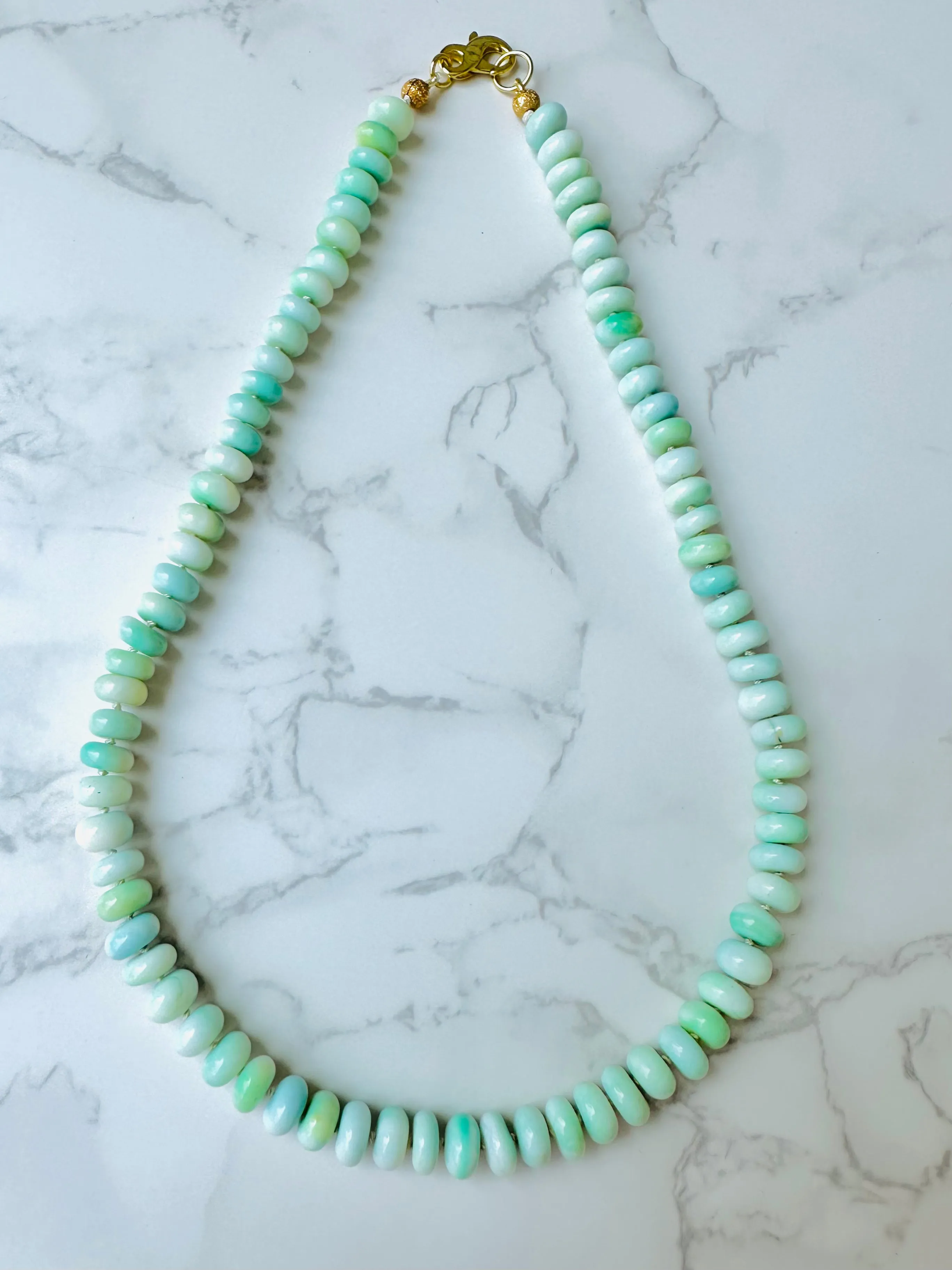 Smooth pale Green Peruvian Necklace