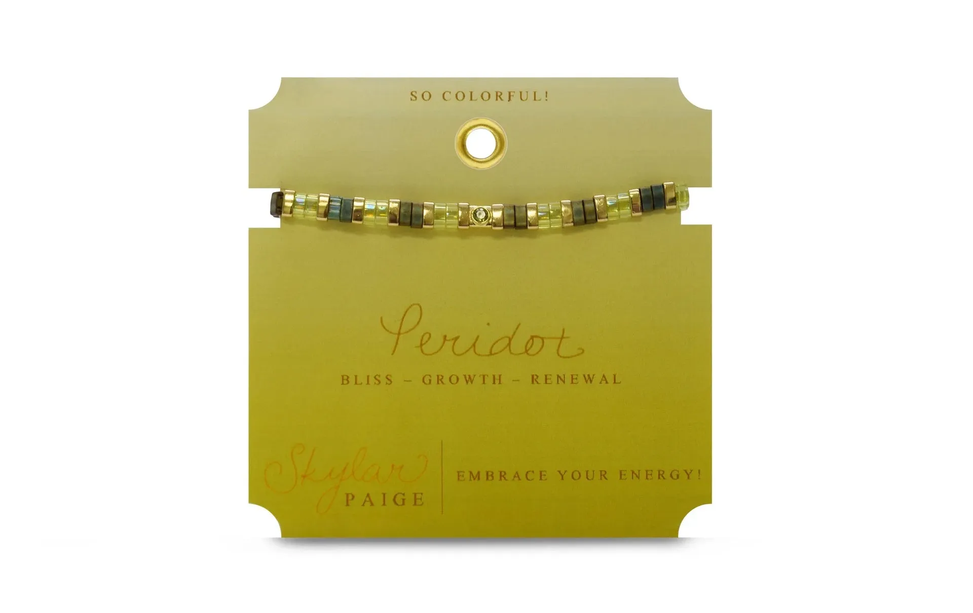 So Colorful! - Peridot Tila Morse Code Bracelet