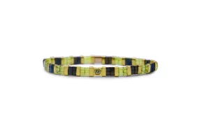 So Colorful! - Peridot Tila Morse Code Bracelet