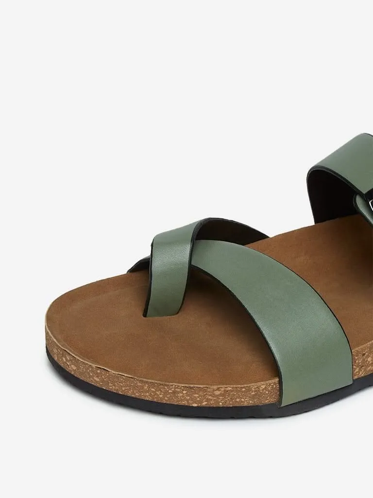 SOLEPLAY Sage Green Buckle-Detailed Sandals