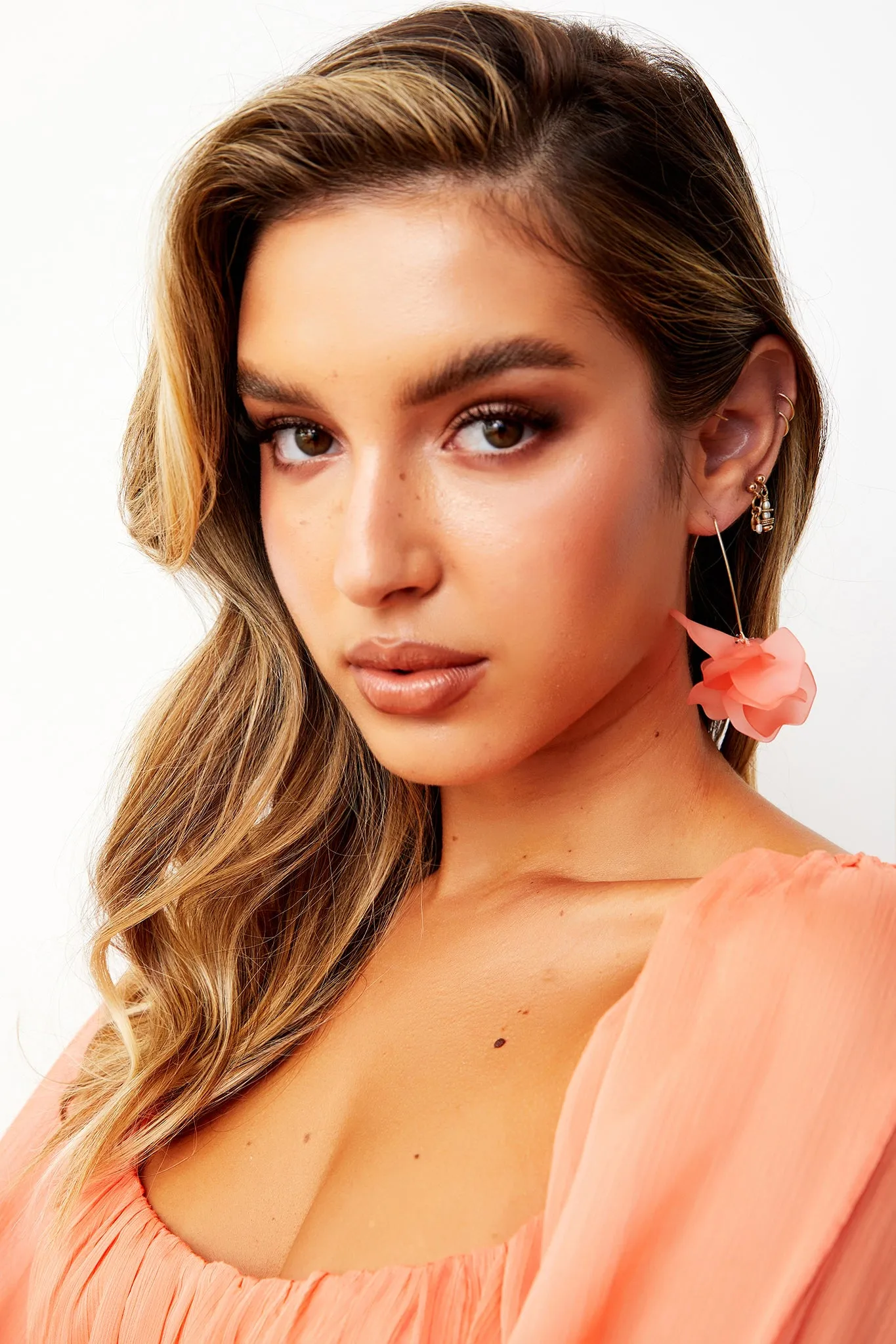 Song For Sienna Earrings - Coral