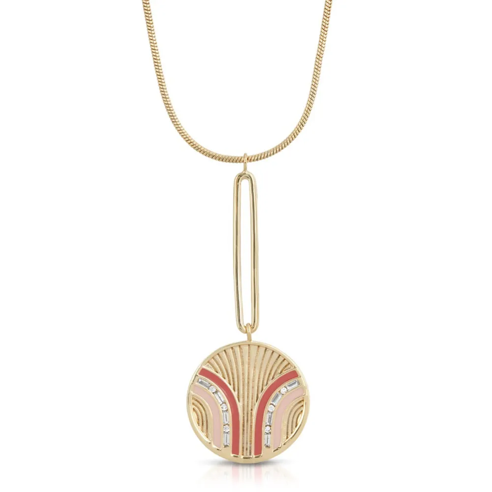 South Beach Pendulum Necklace - Coral/Cinnamon