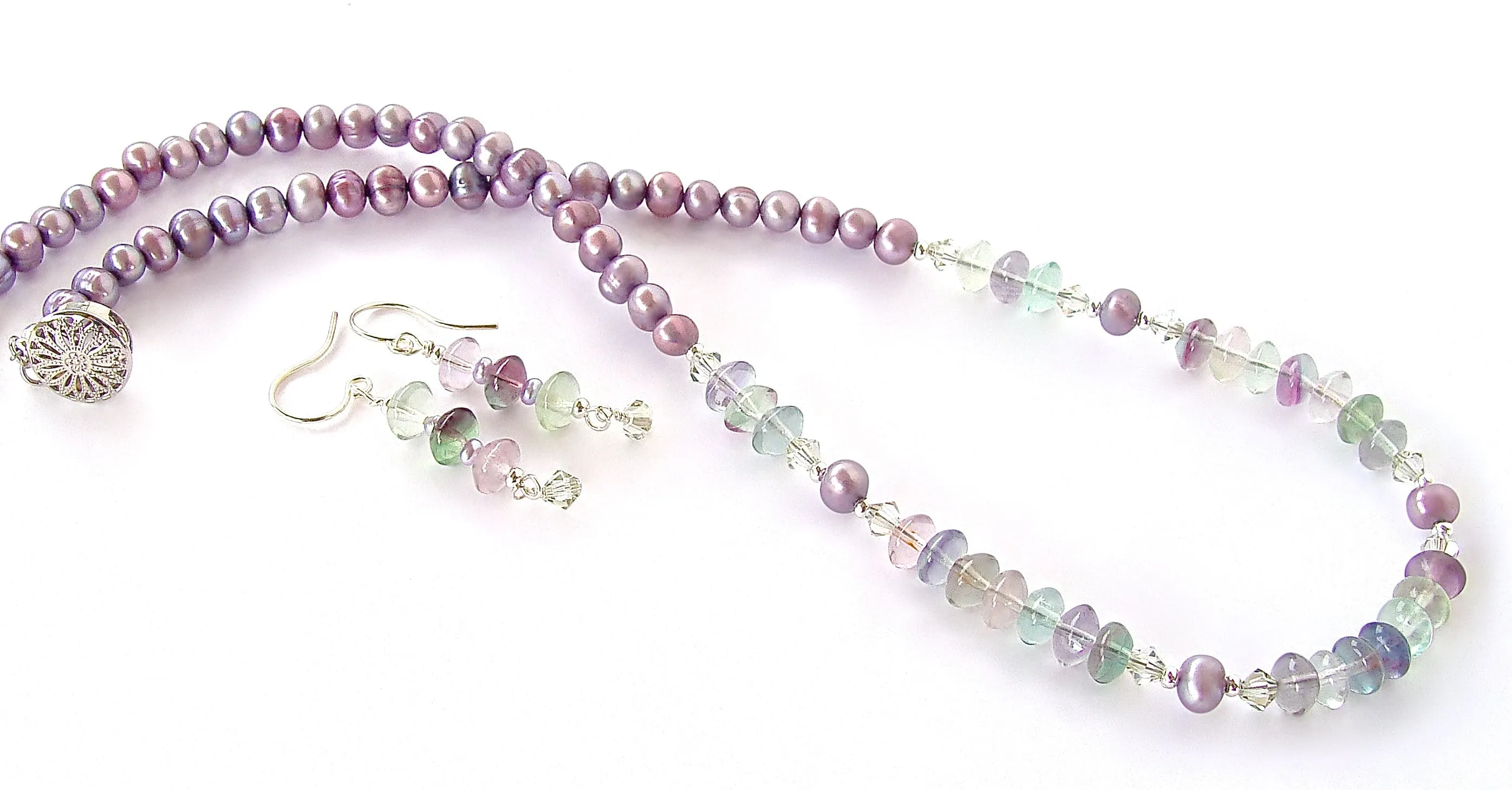 Stardust: Rainbow Fluorite Necklace Set