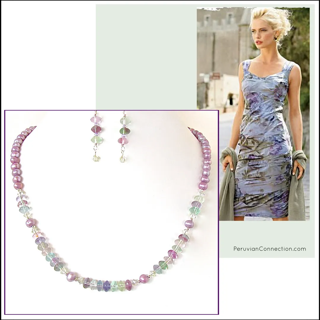 Stardust: Rainbow Fluorite Necklace Set