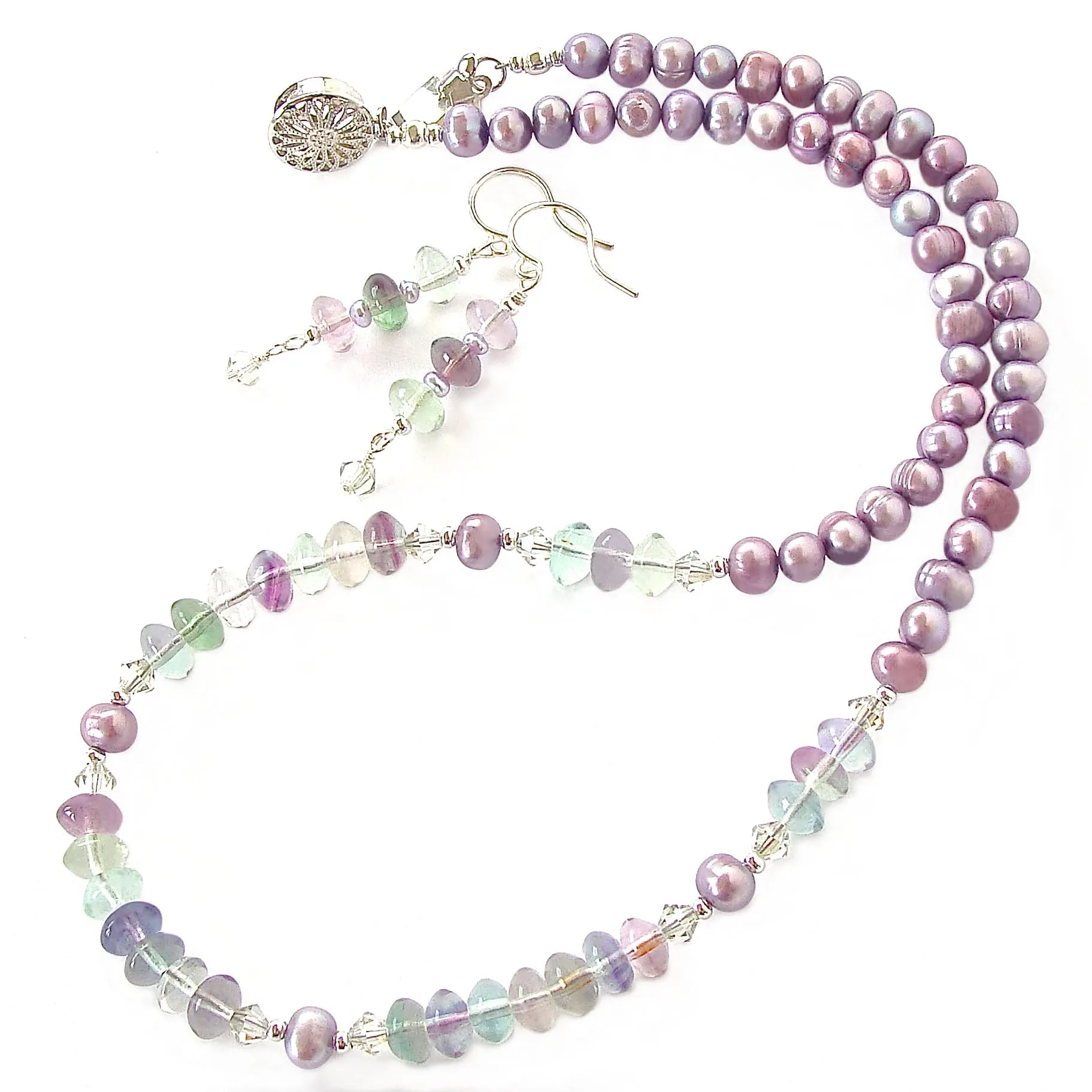 Stardust: Rainbow Fluorite Necklace Set