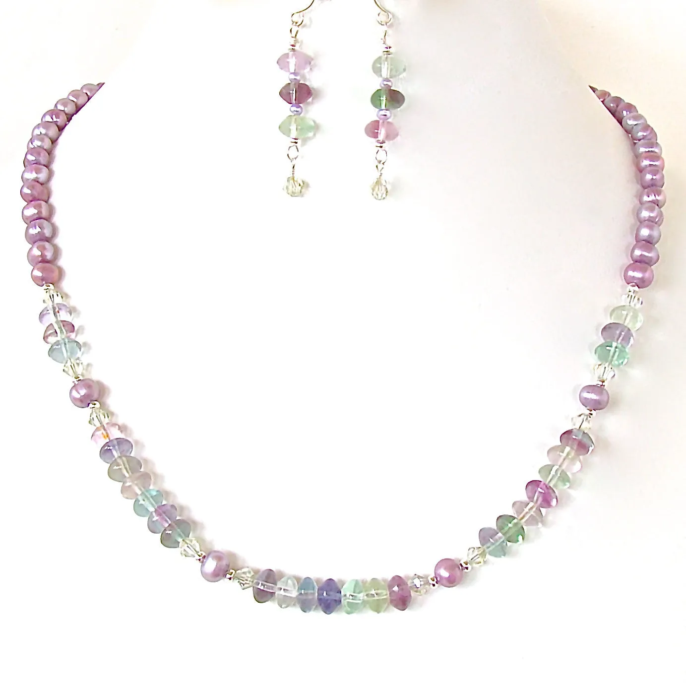 Stardust: Rainbow Fluorite Necklace Set