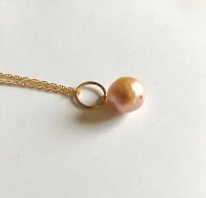 Stellar Necklace with Baroque Pearl on Gold-filled Chain