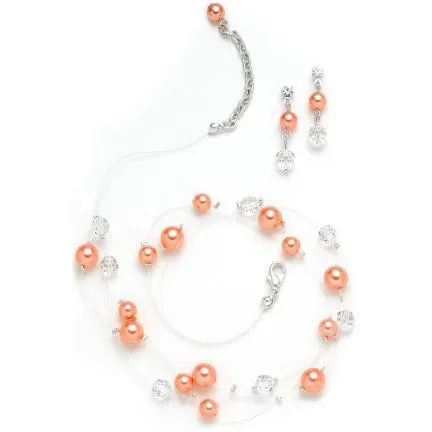 Stephania Colored Pearl Necklace and Earring Set